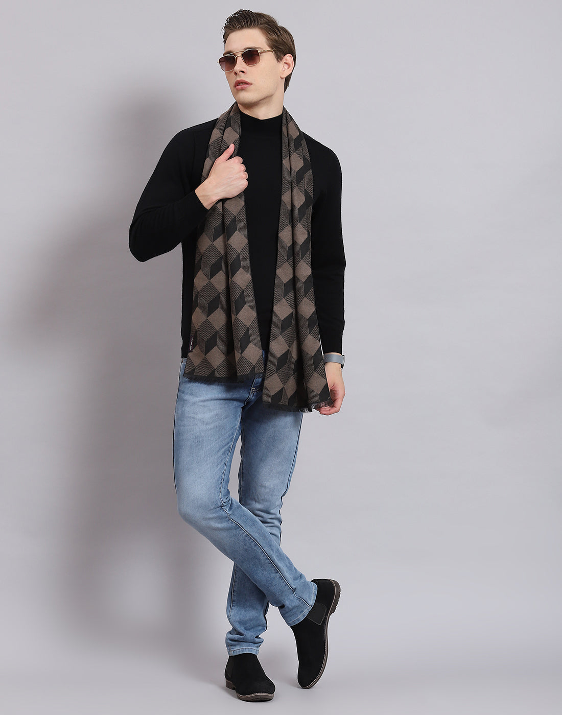 Men Multicolor Self Design Muffler