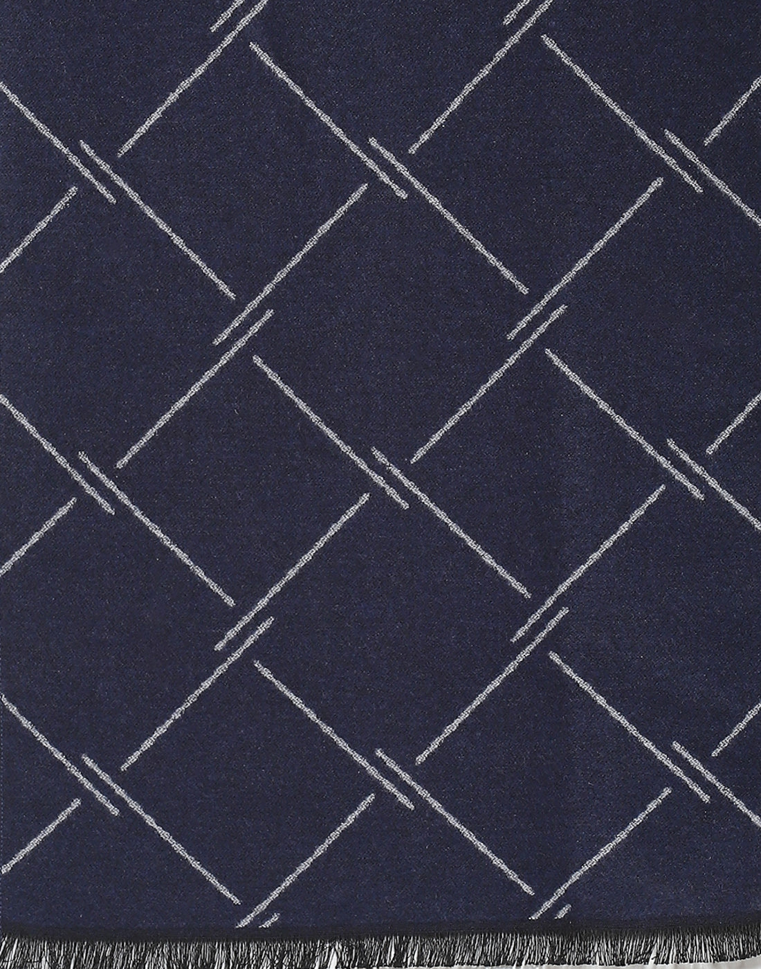 Men Navy Blue Self Design Muffler