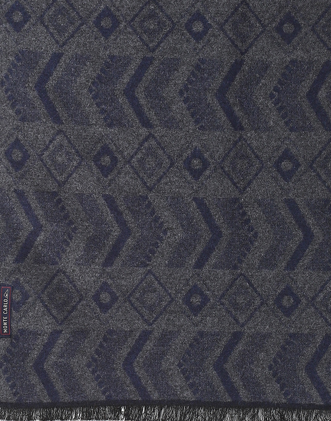 Men Grey Self Design Muffler