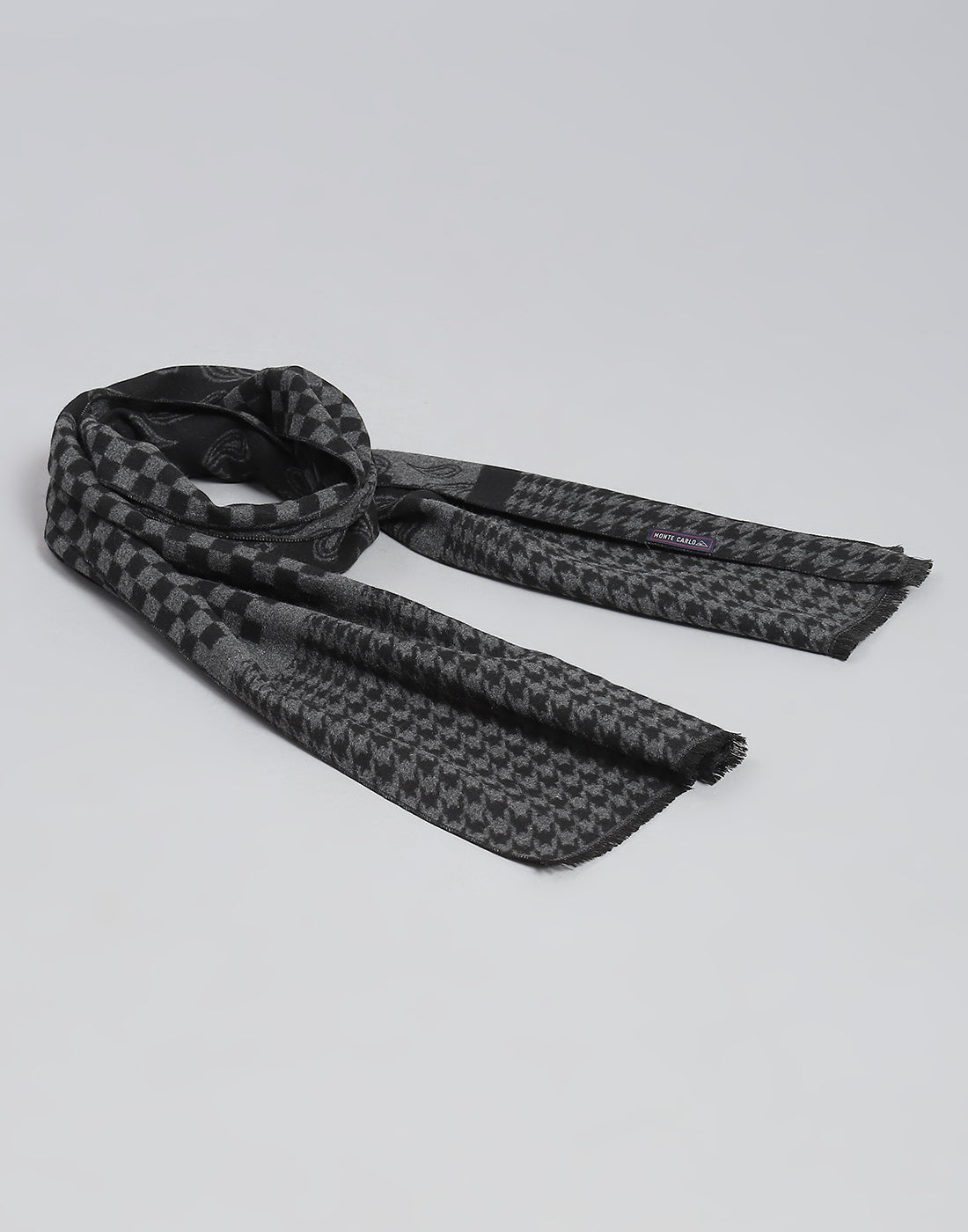 Men Black Check Muffler