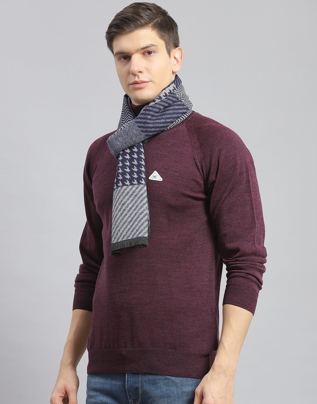 Men Blue Self Design Muffler