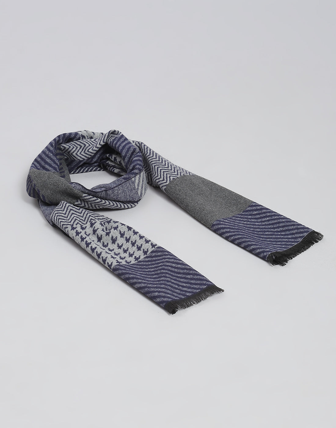 Men Blue Self Design Muffler