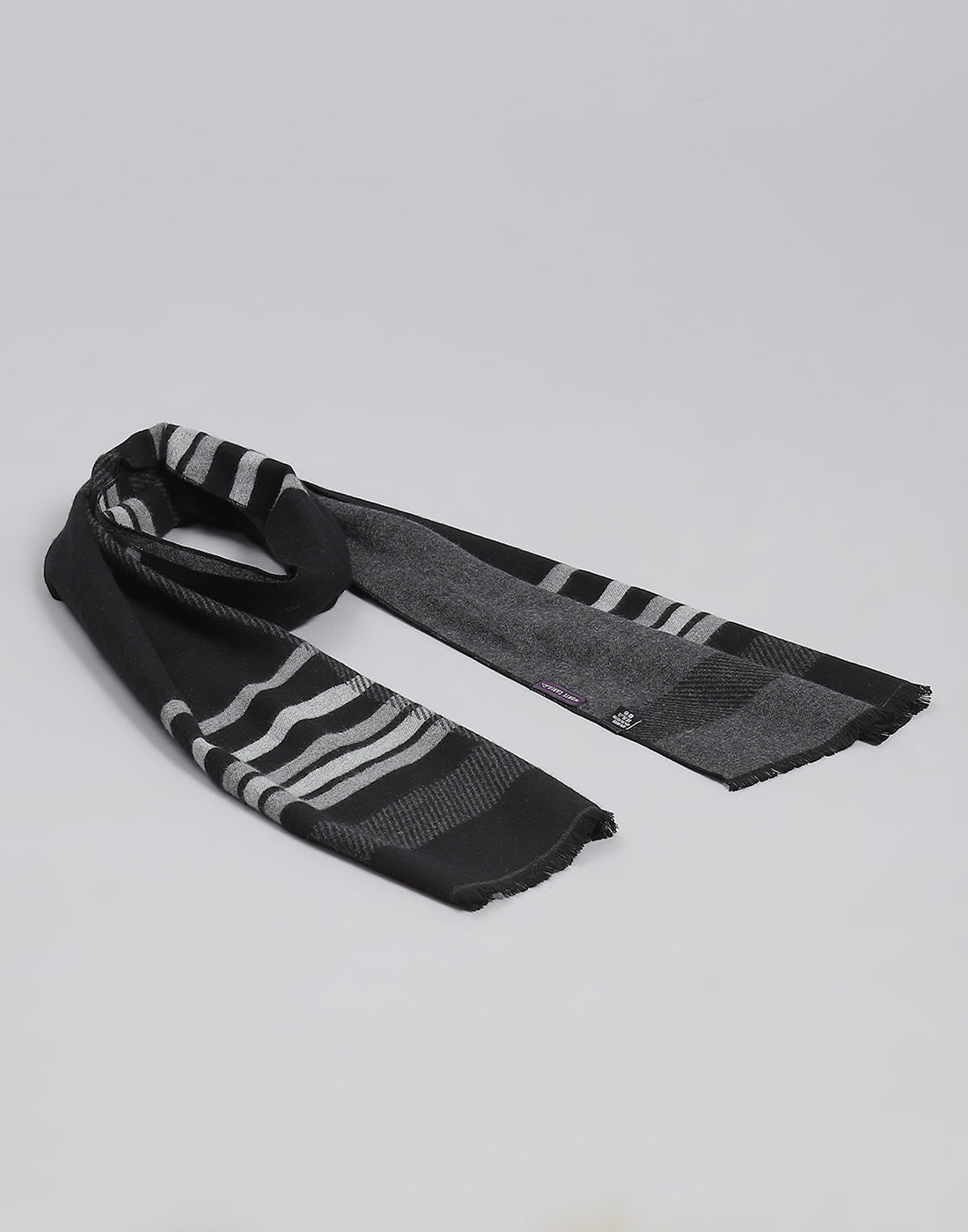 Men Black Self Design Muffler