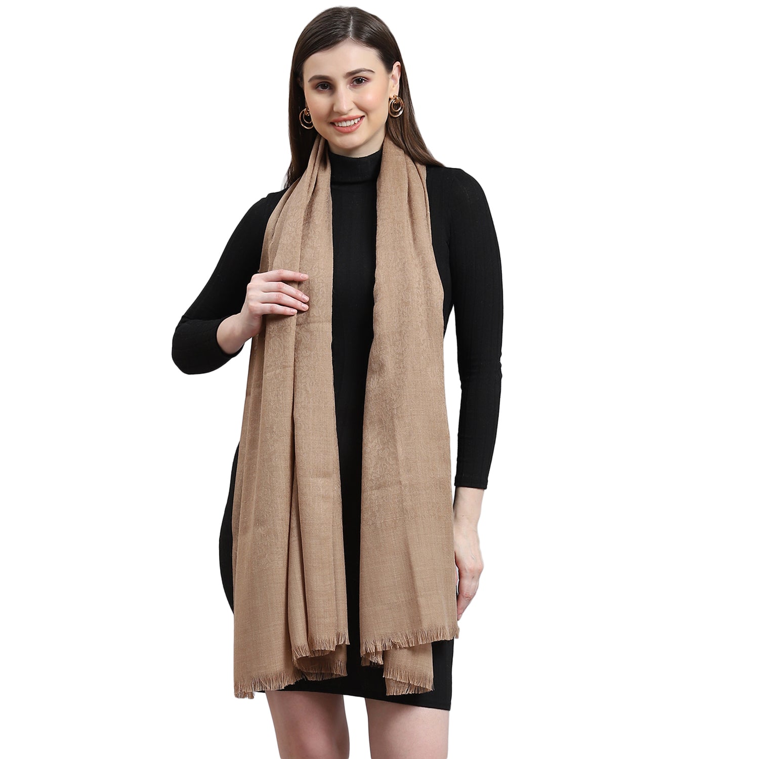 Women Brown Solid Shawl