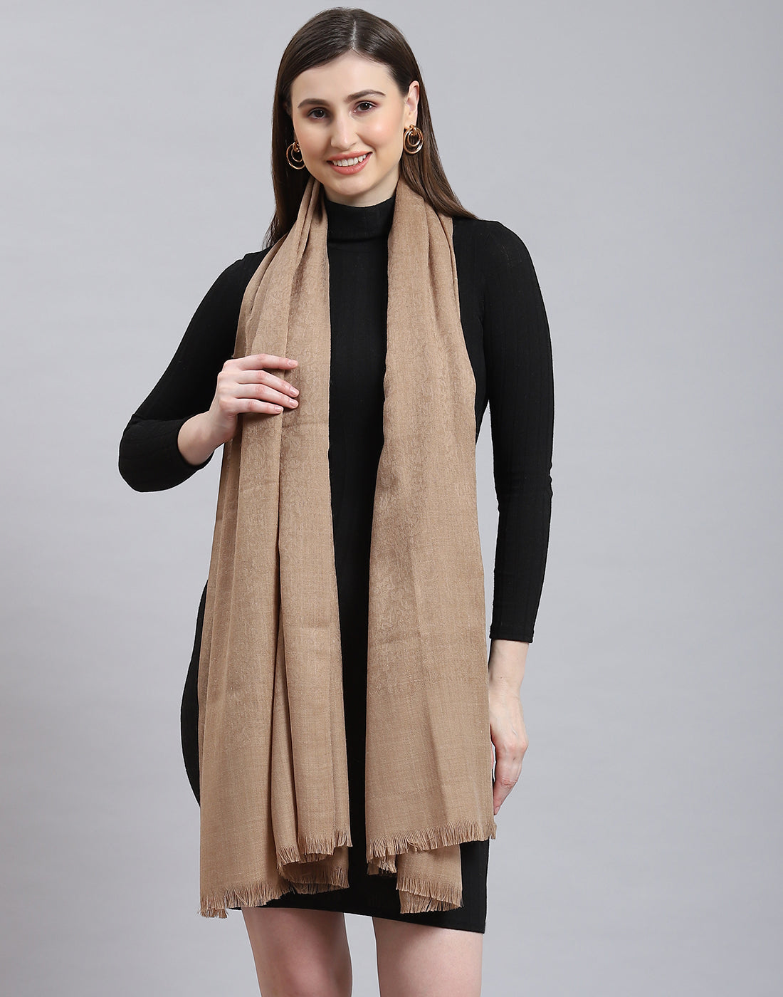 Women Brown Solid Shawl