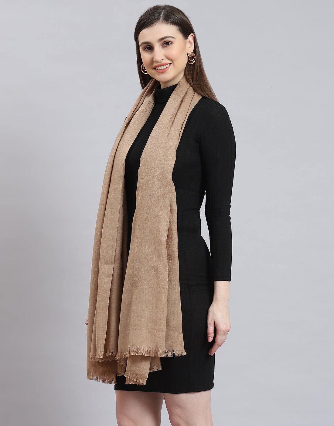 Women Brown Solid Shawl