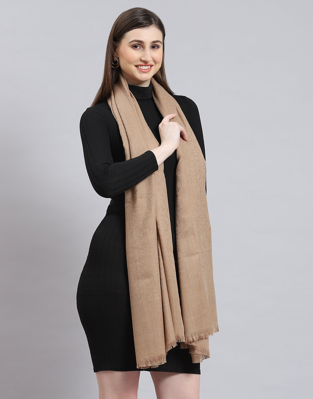 Women Brown Solid Shawl
