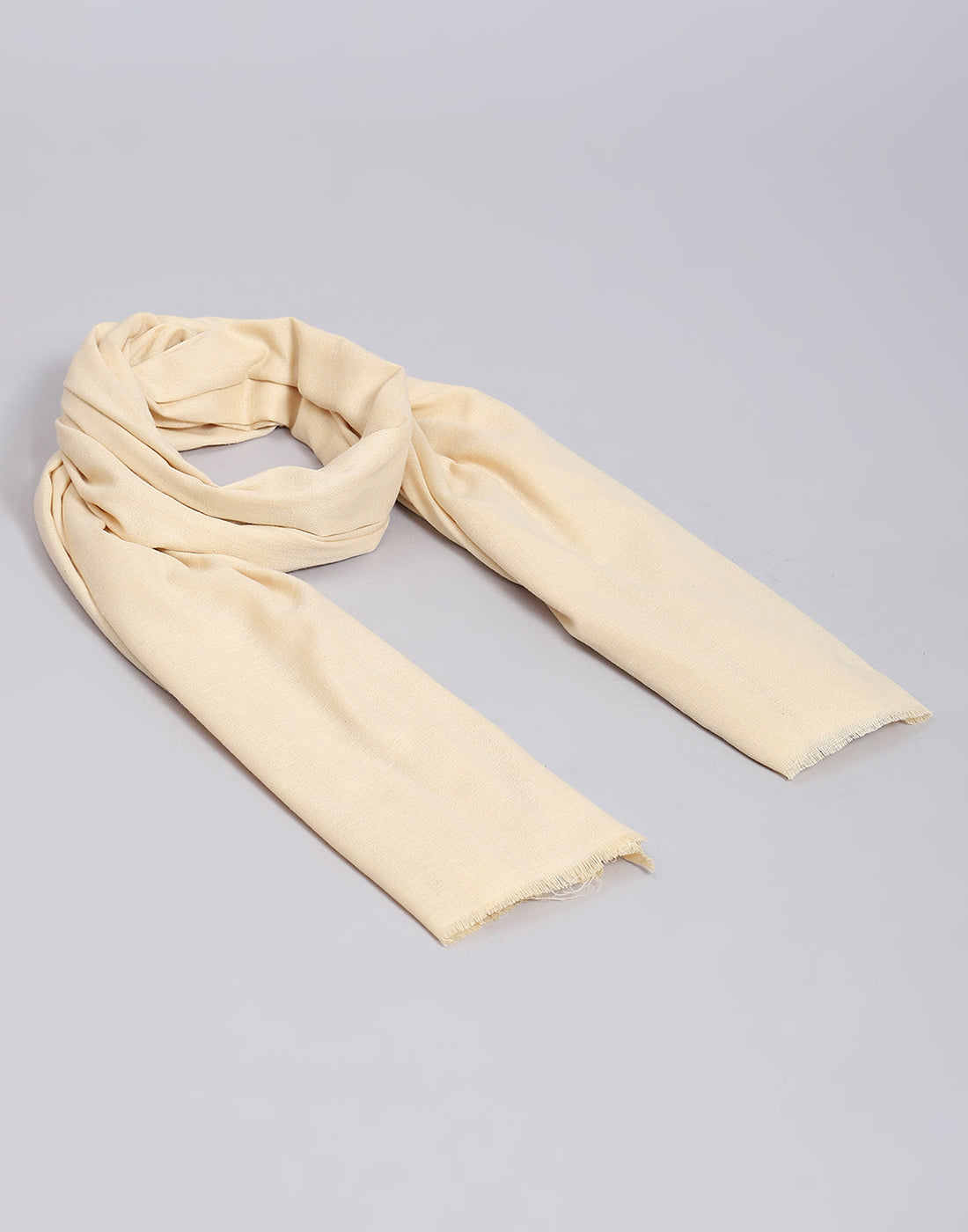 Women Cream Solid Shawl