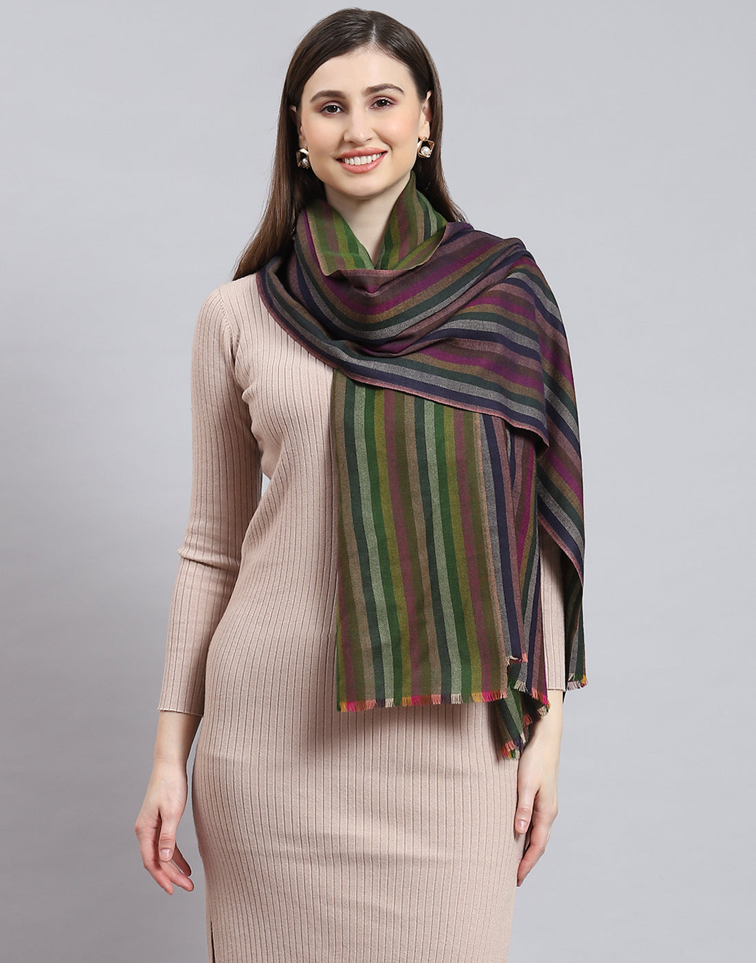 Women Multicolor Stripe Shawl
