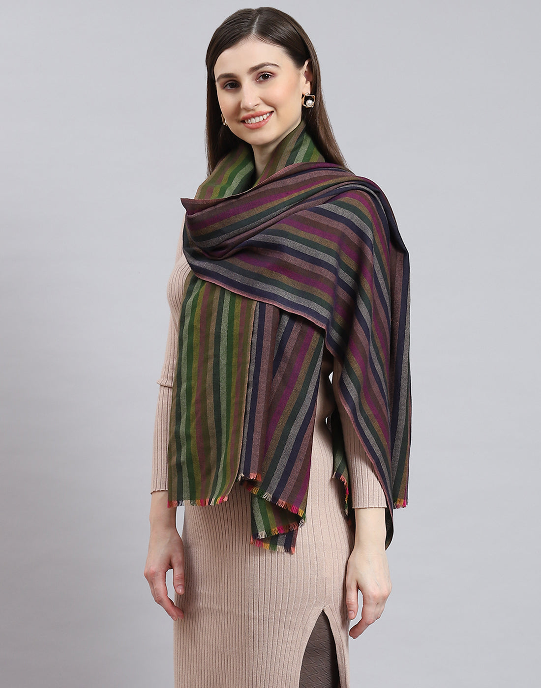Women Multicolor Stripe Shawl