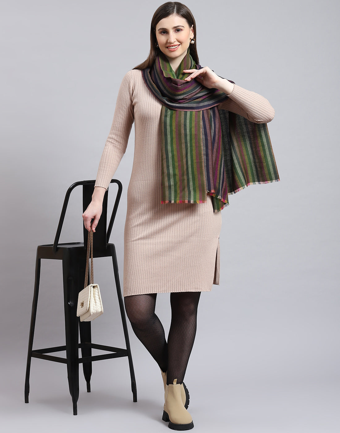 Women Multicolor Stripe Shawl