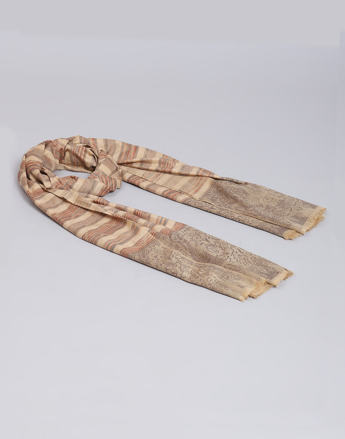 Women Brown Self Design Shawl