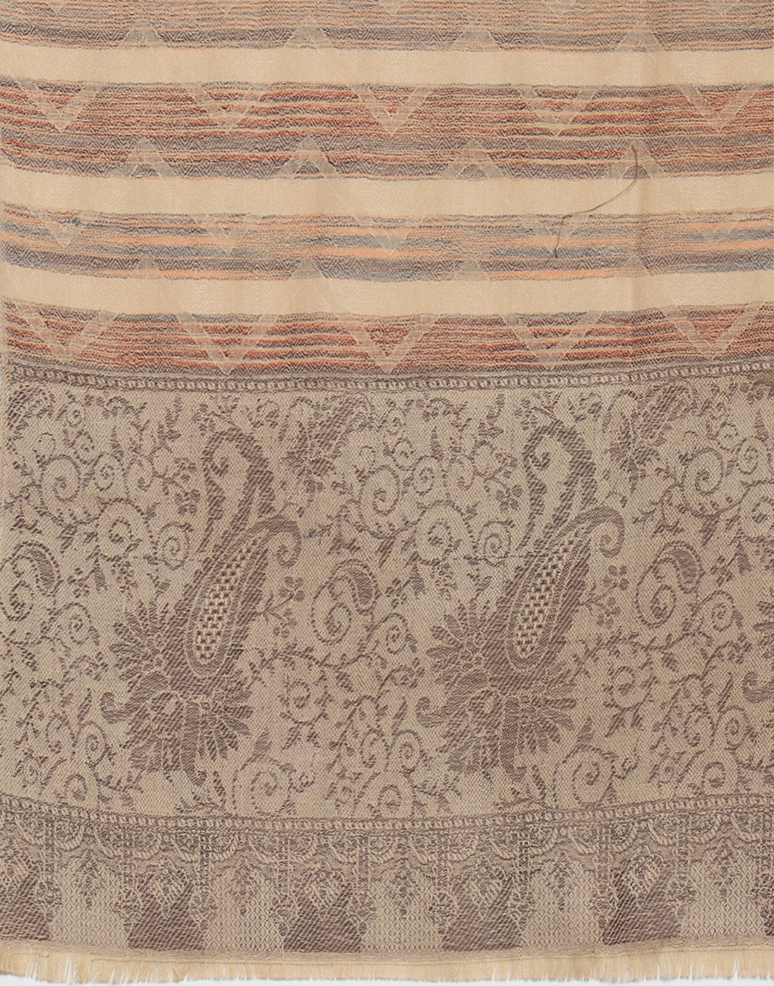 Women Brown Self Design Shawl