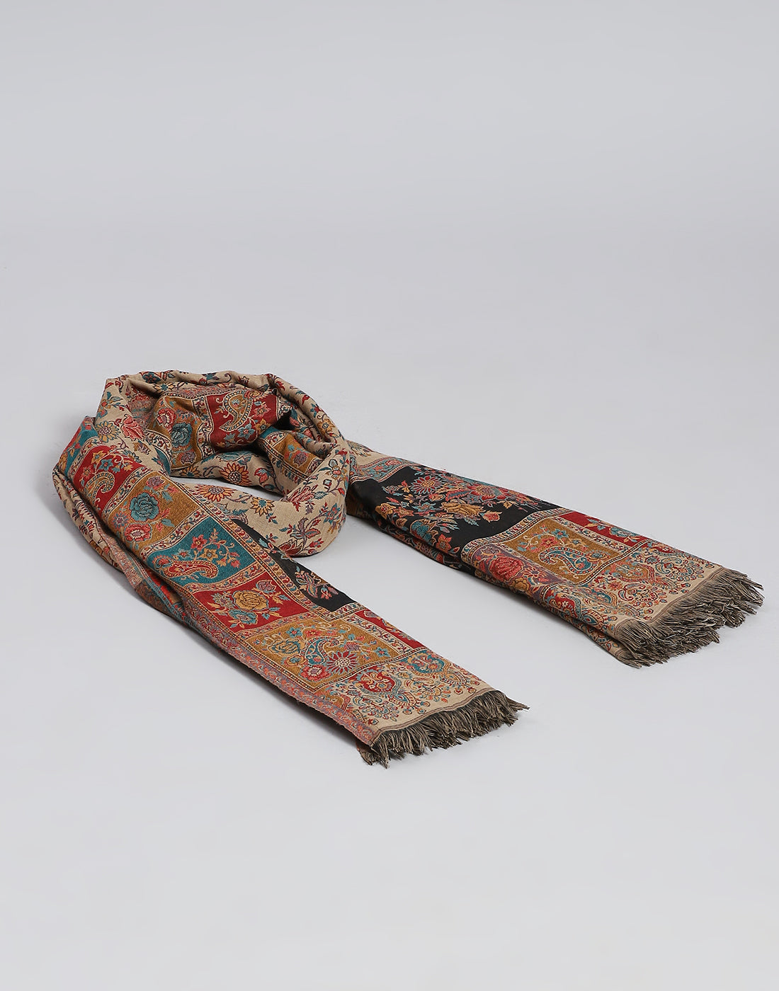 Women Beige Self Design Shawl