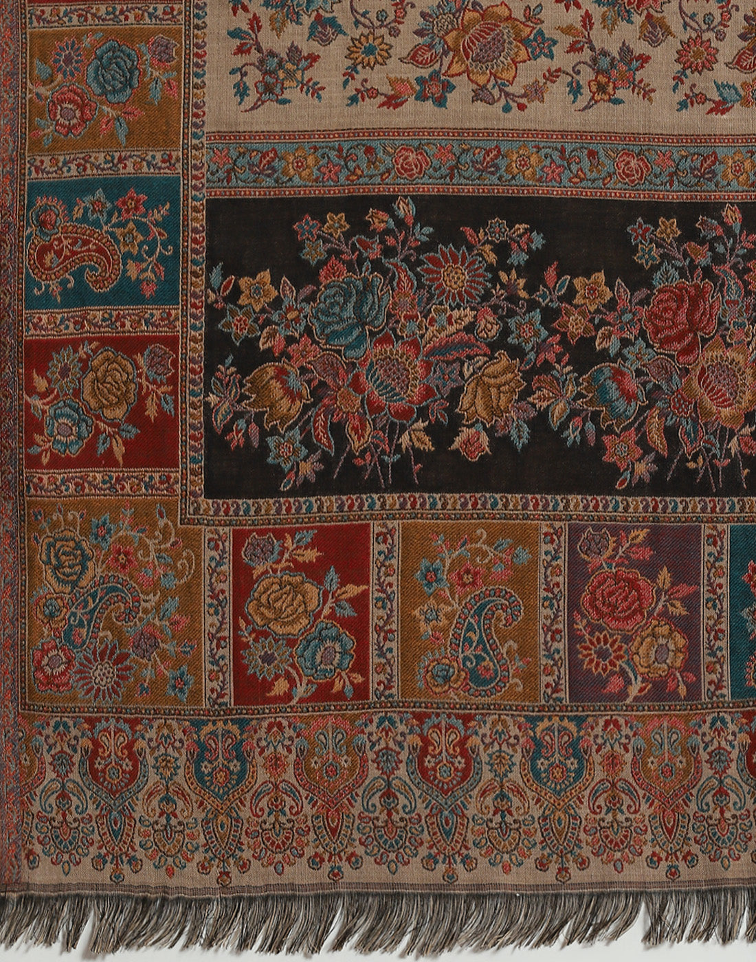 Women Beige Self Design Shawl