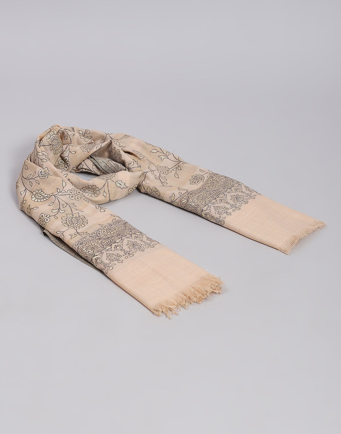 Women Beige Self Design Shawl