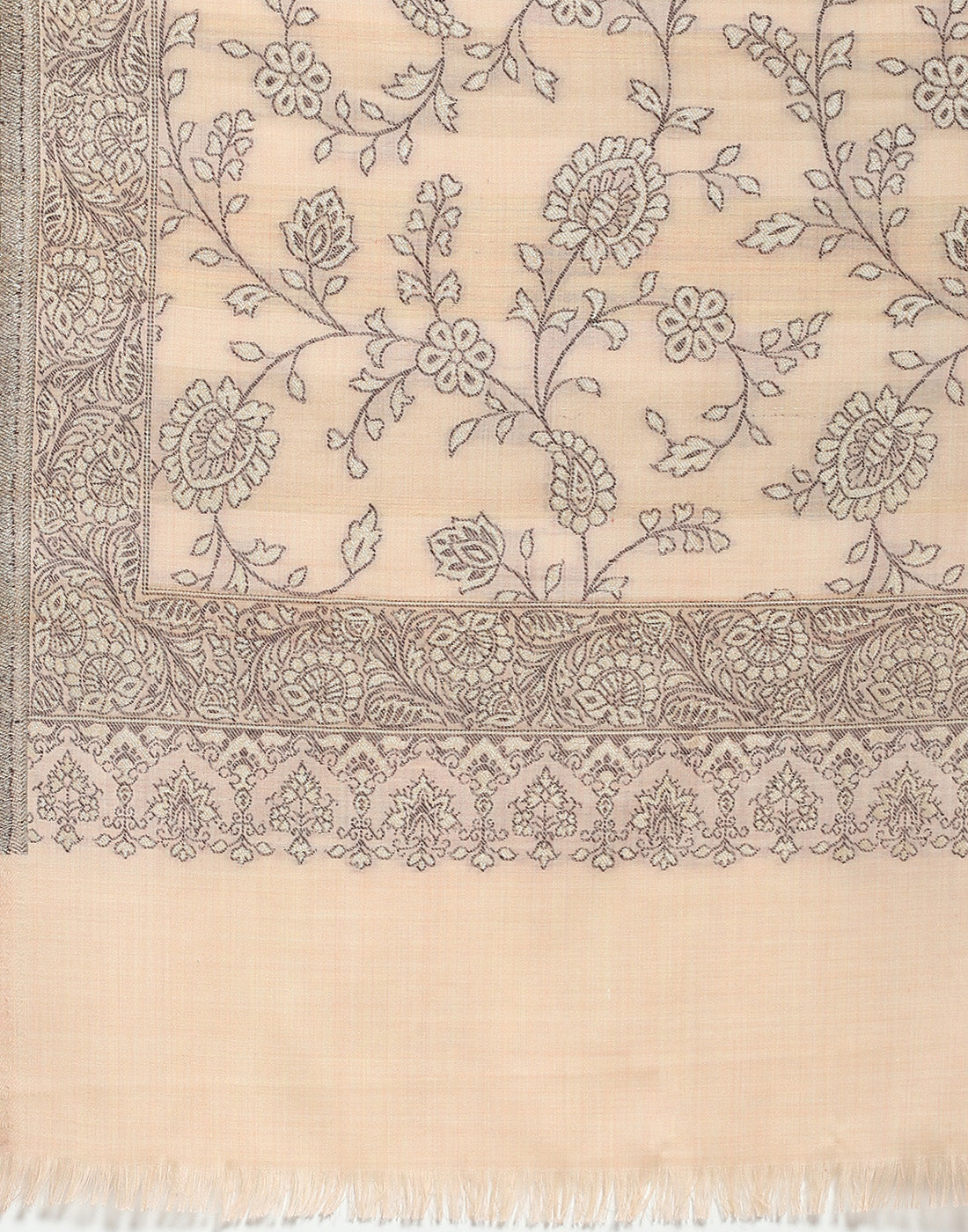 Women Beige Self Design Shawl