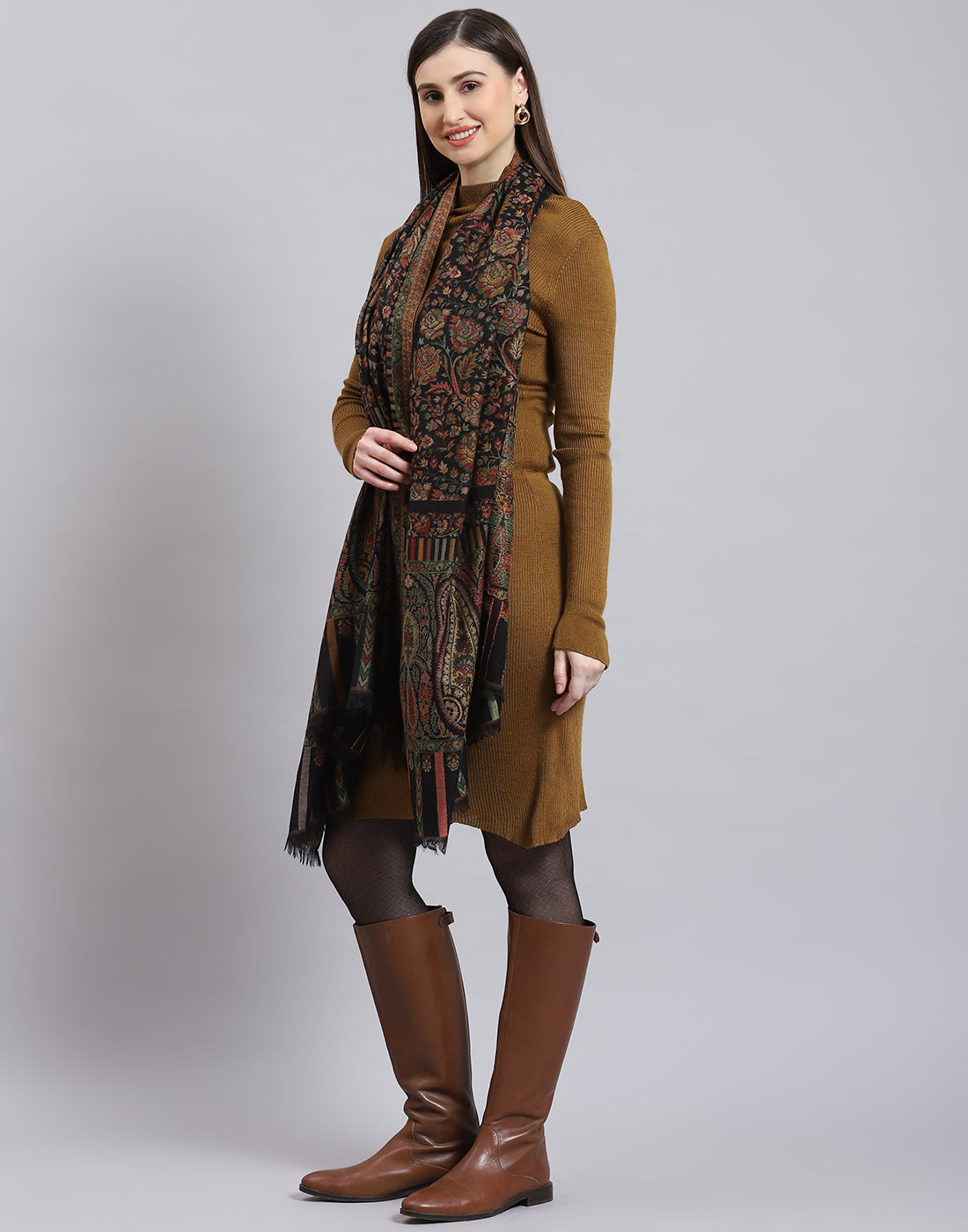 Women Multicolor Self Design Shawl