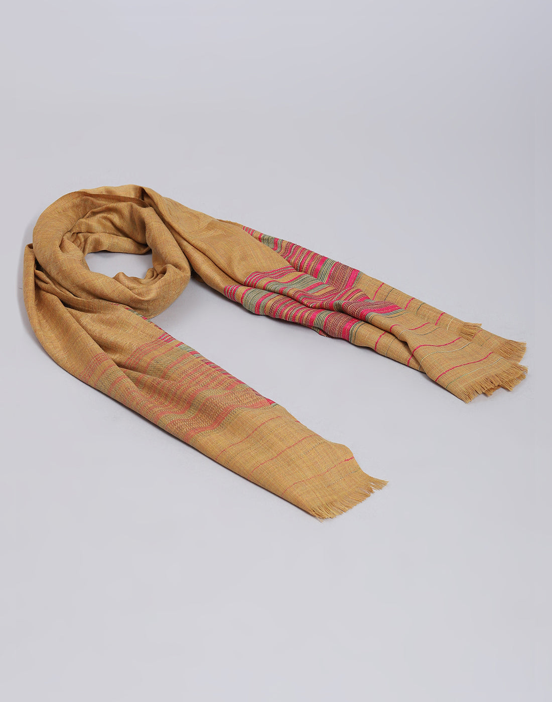 Women Brown Self Design Shawl