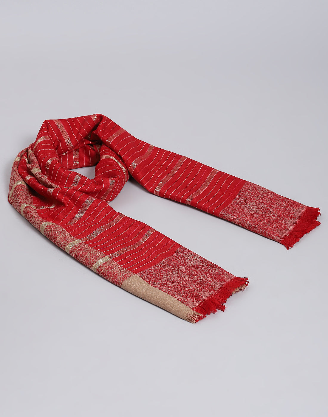 Women Red Stripe Shawl