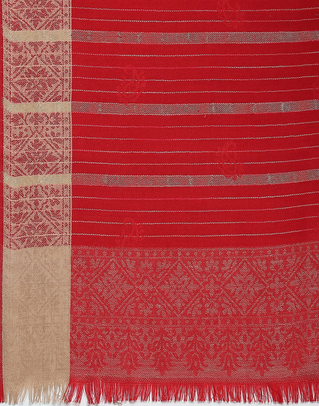 Women Red Stripe Shawl