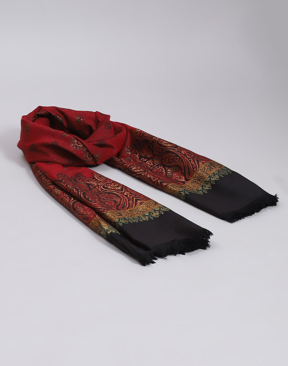 Women Rust Self Design Shawl