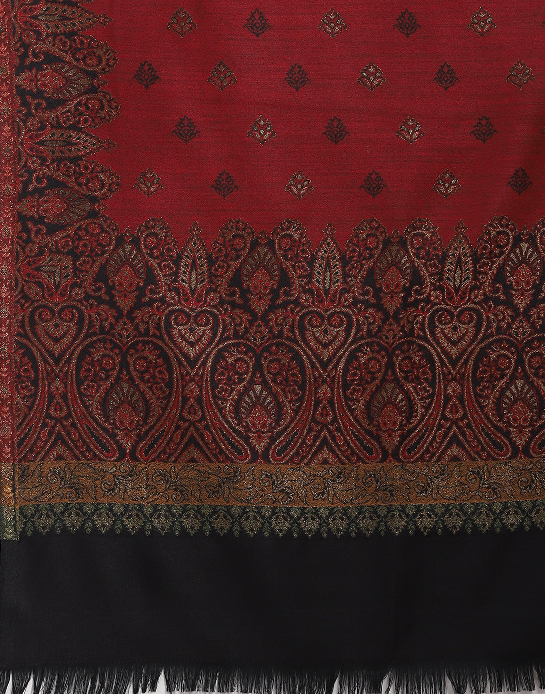 Women Rust Self Design Shawl