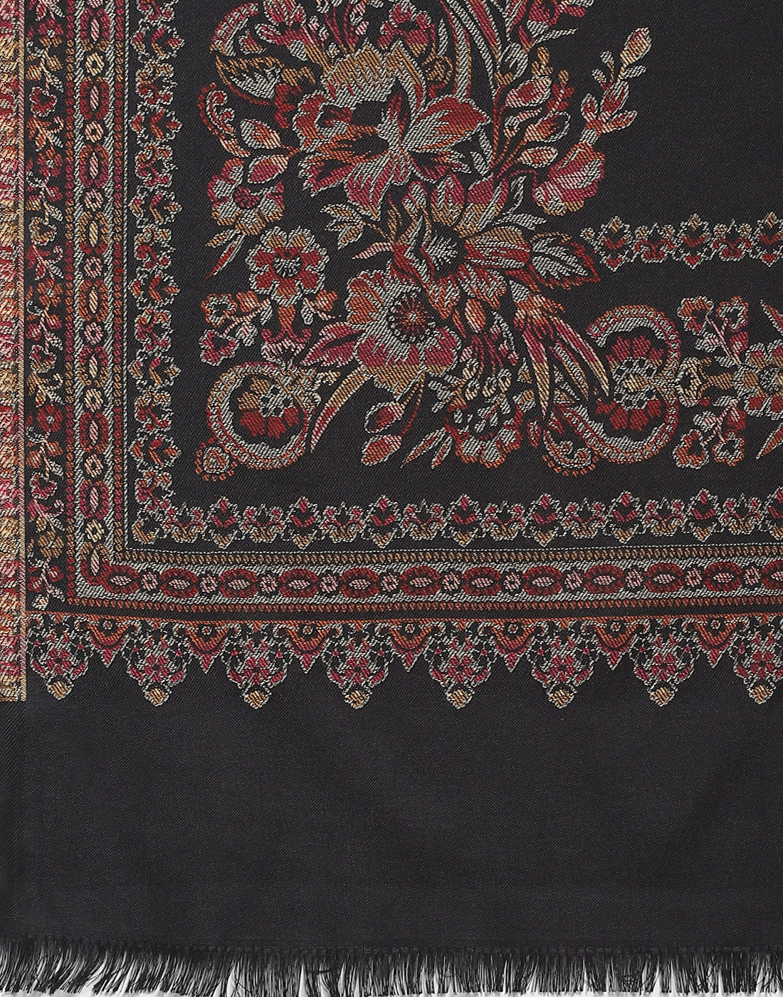 Women Black Self Design Shawl