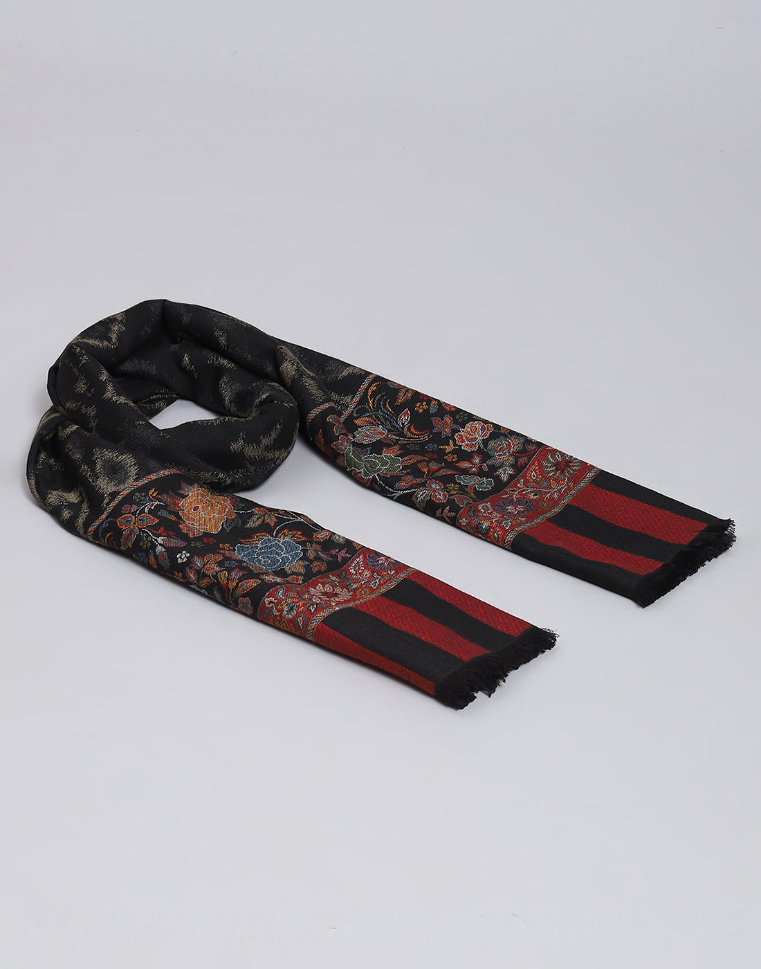 Women Black Self Design Shawl