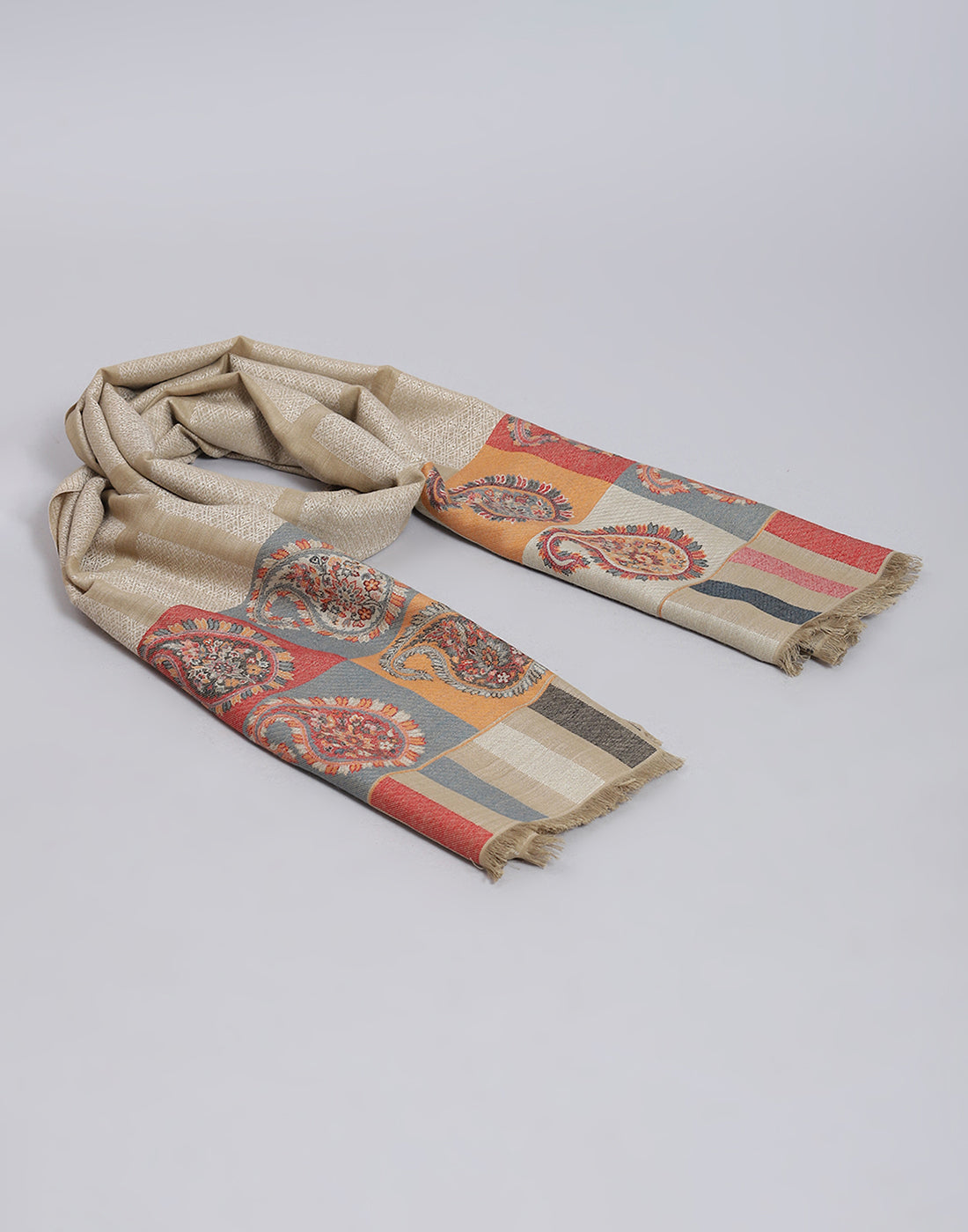 Women Beige Self Design Shawl