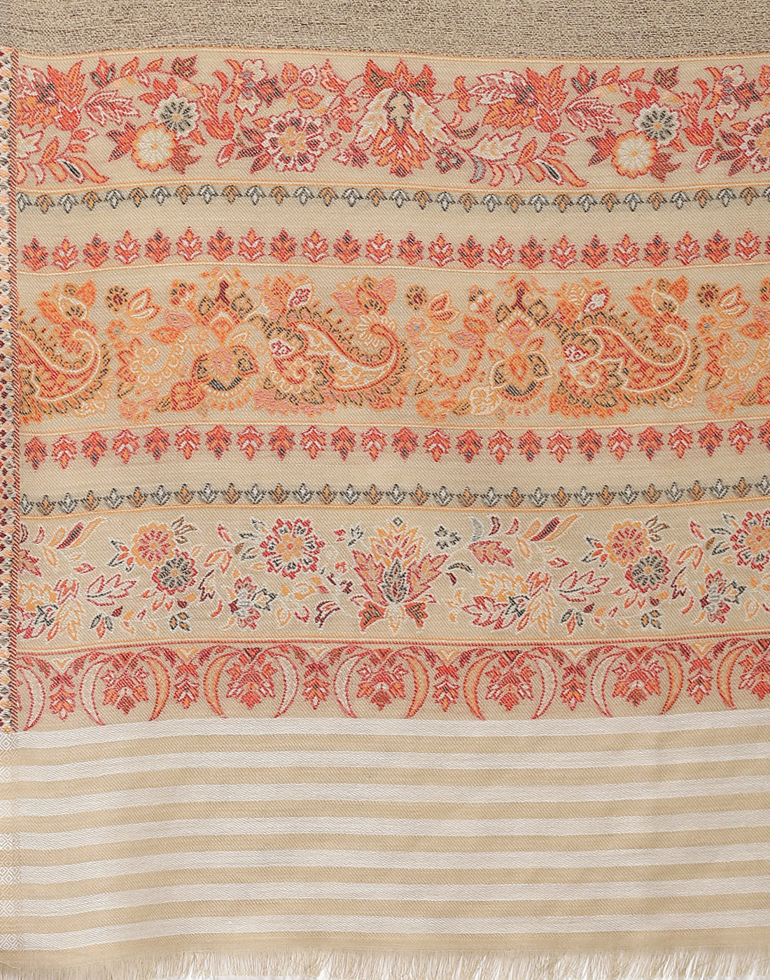 Women Khaki Self Design Shawl