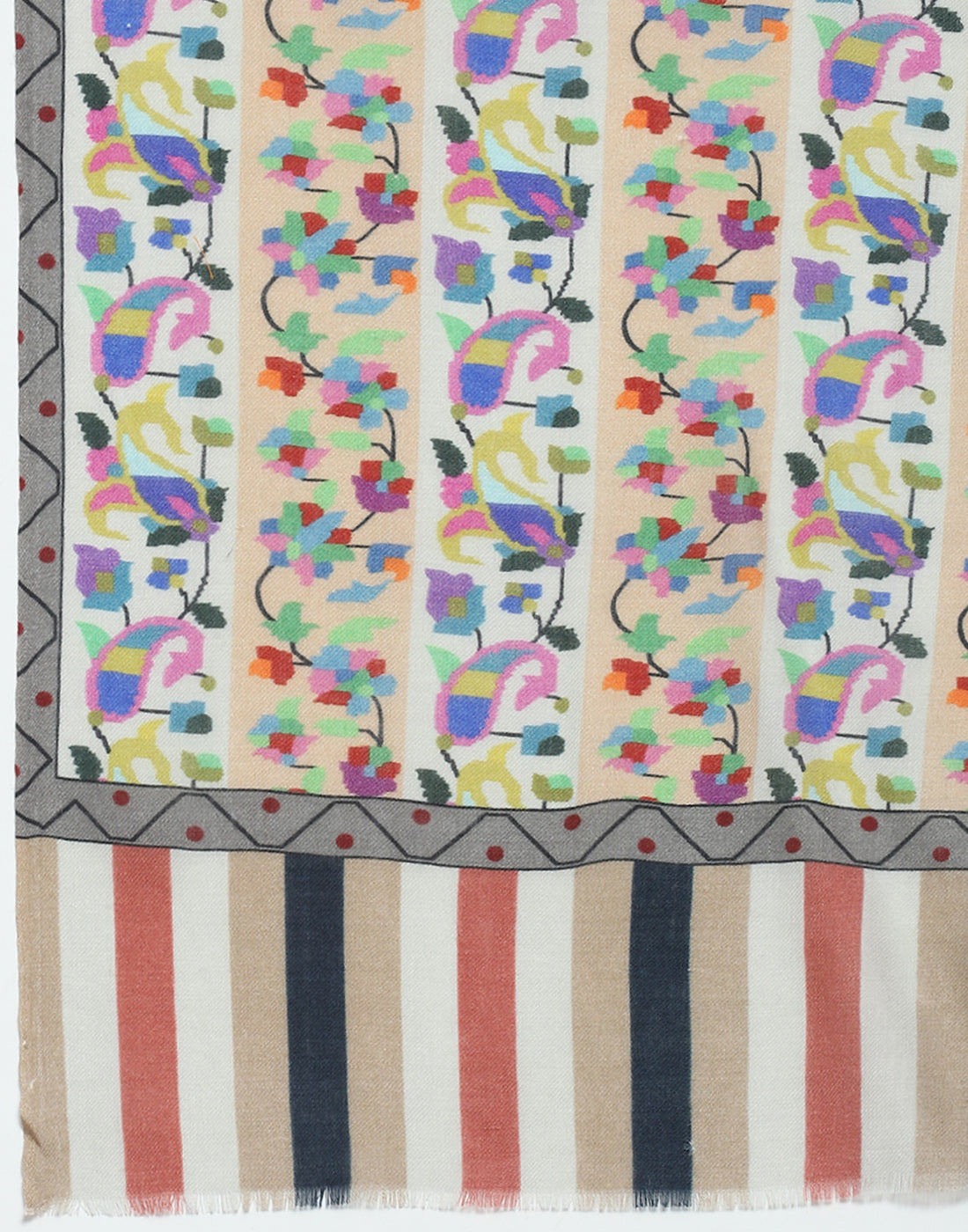 Women White Self Design Shawl