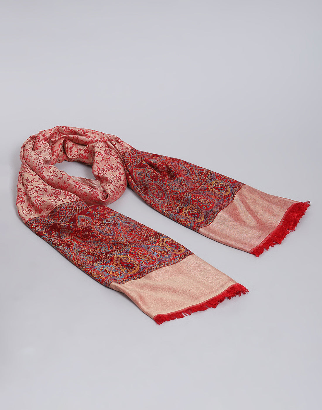 Women Pink Self Design Shawl