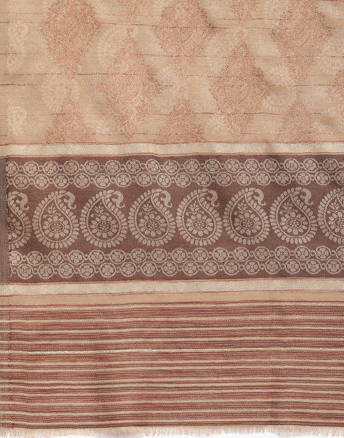 Women Beige Self Design Shawl