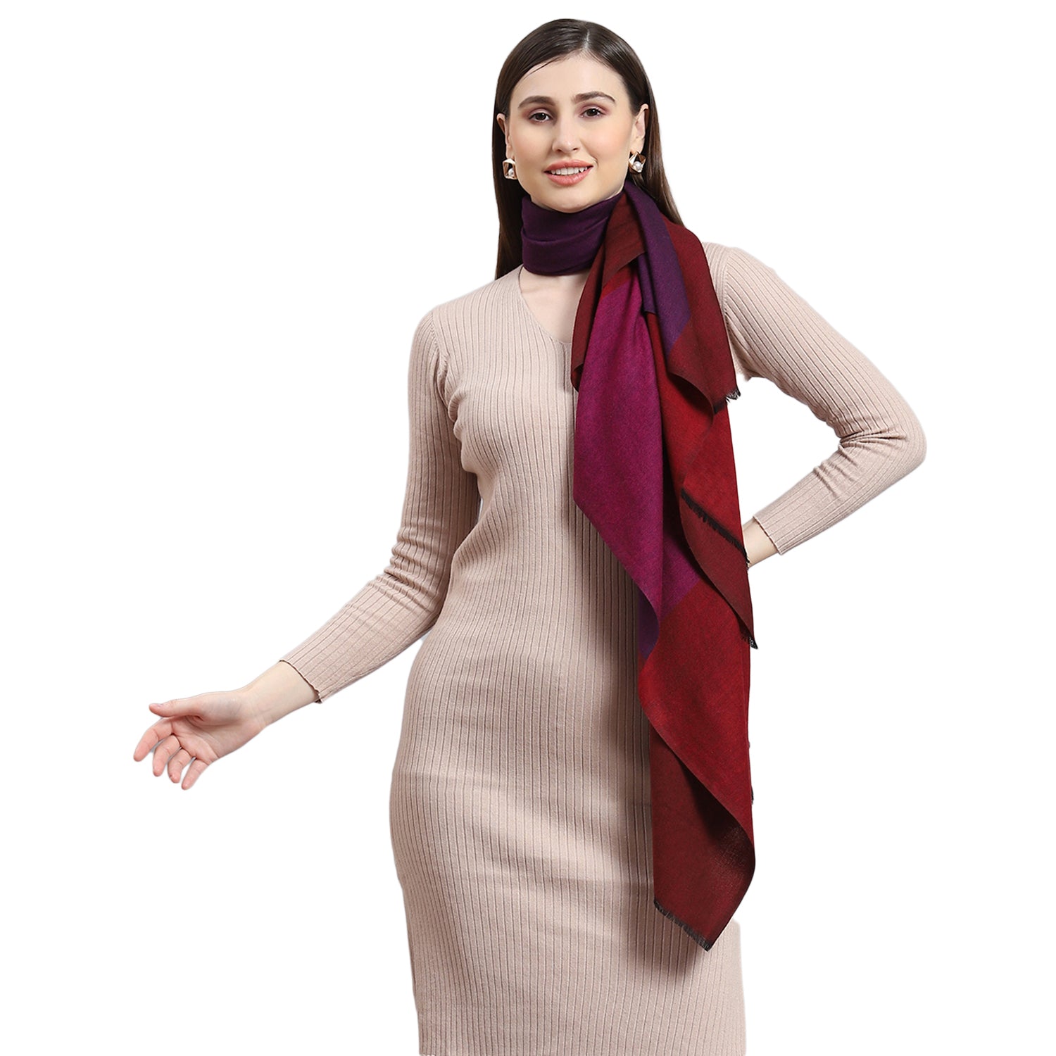 Women Red Solid Stole