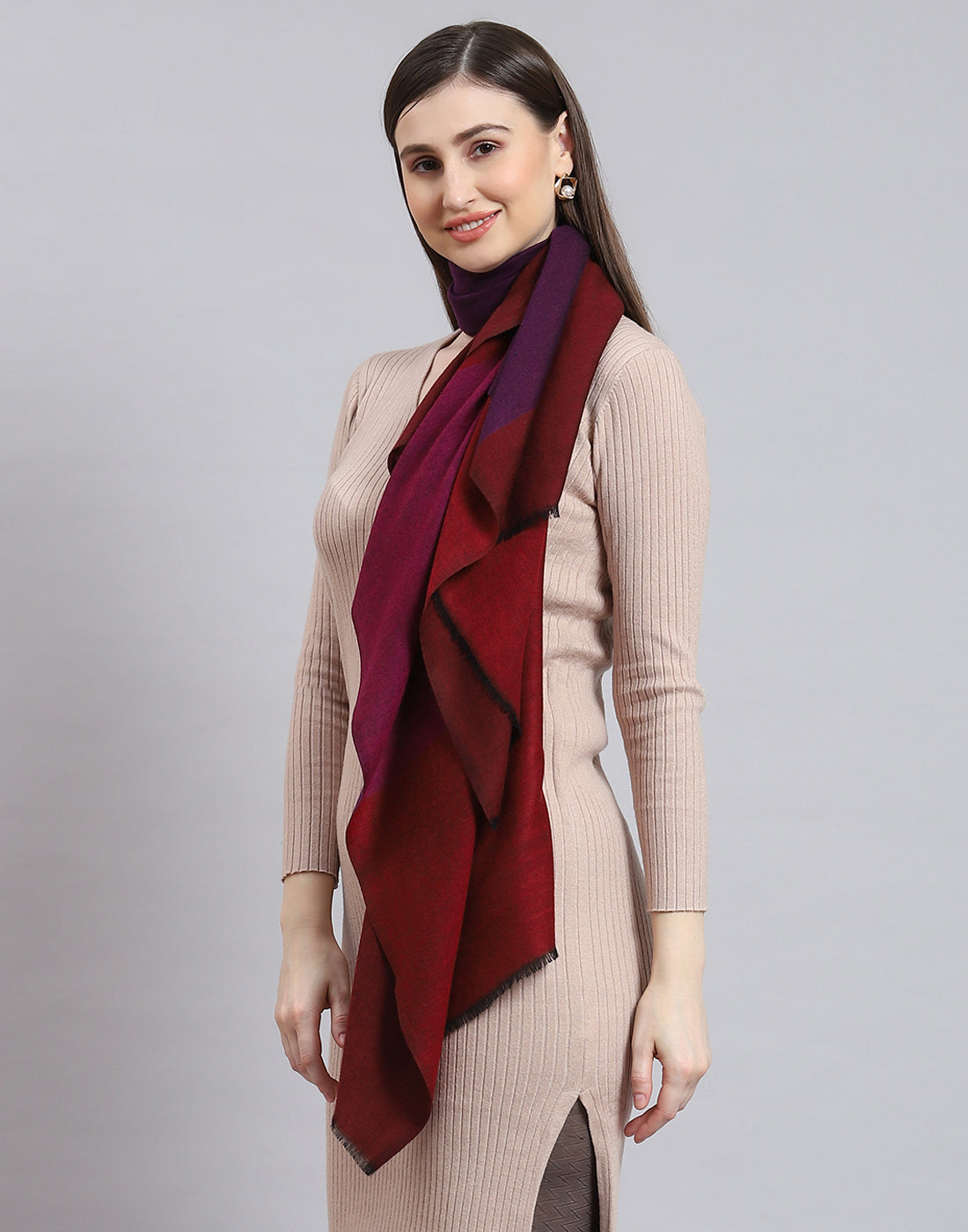 Women Red Solid Stole