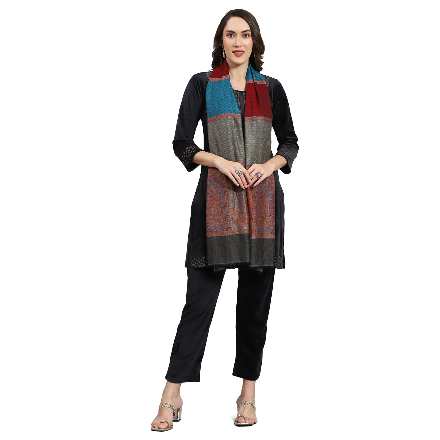 Women Multicolor Self Design Stole