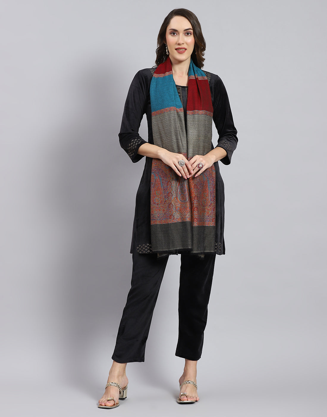 Women Multicolor Self Design Stole