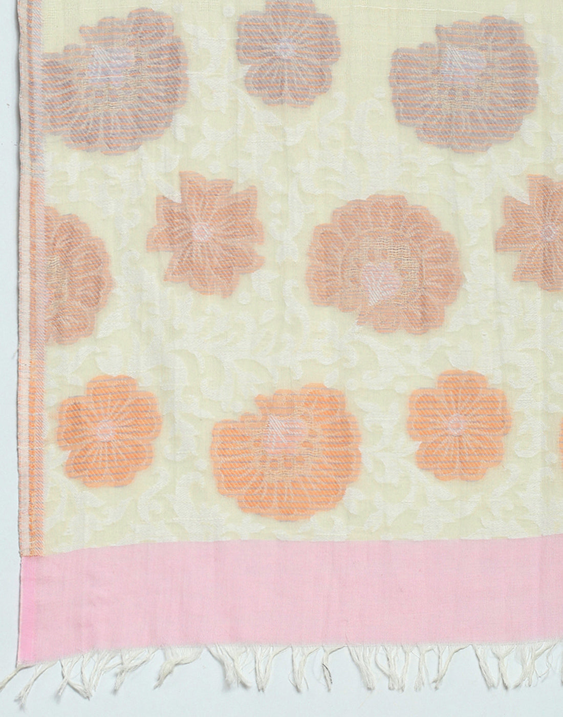 Women Cream Self Design Stole