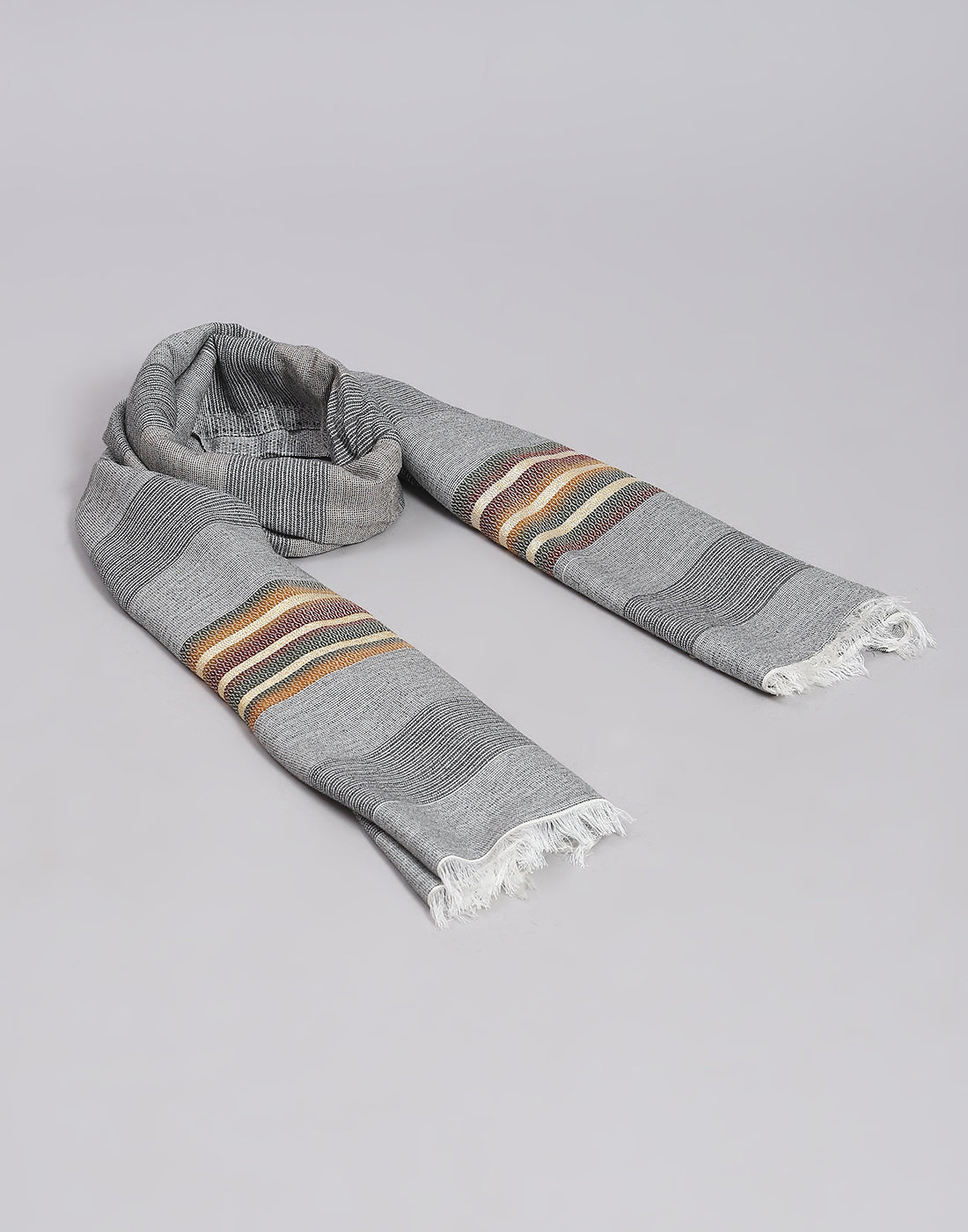 Women Grey Stripe Stole