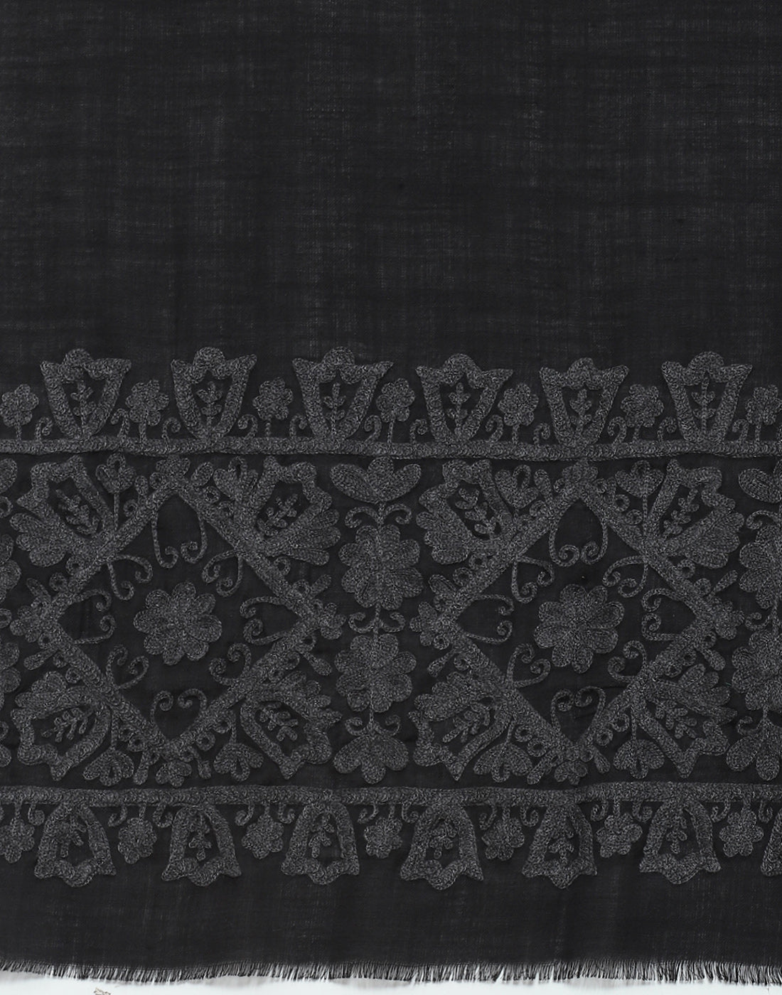 Women Black Self Design Stole