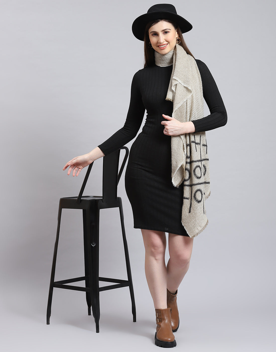 Women Olive Self Design Stole