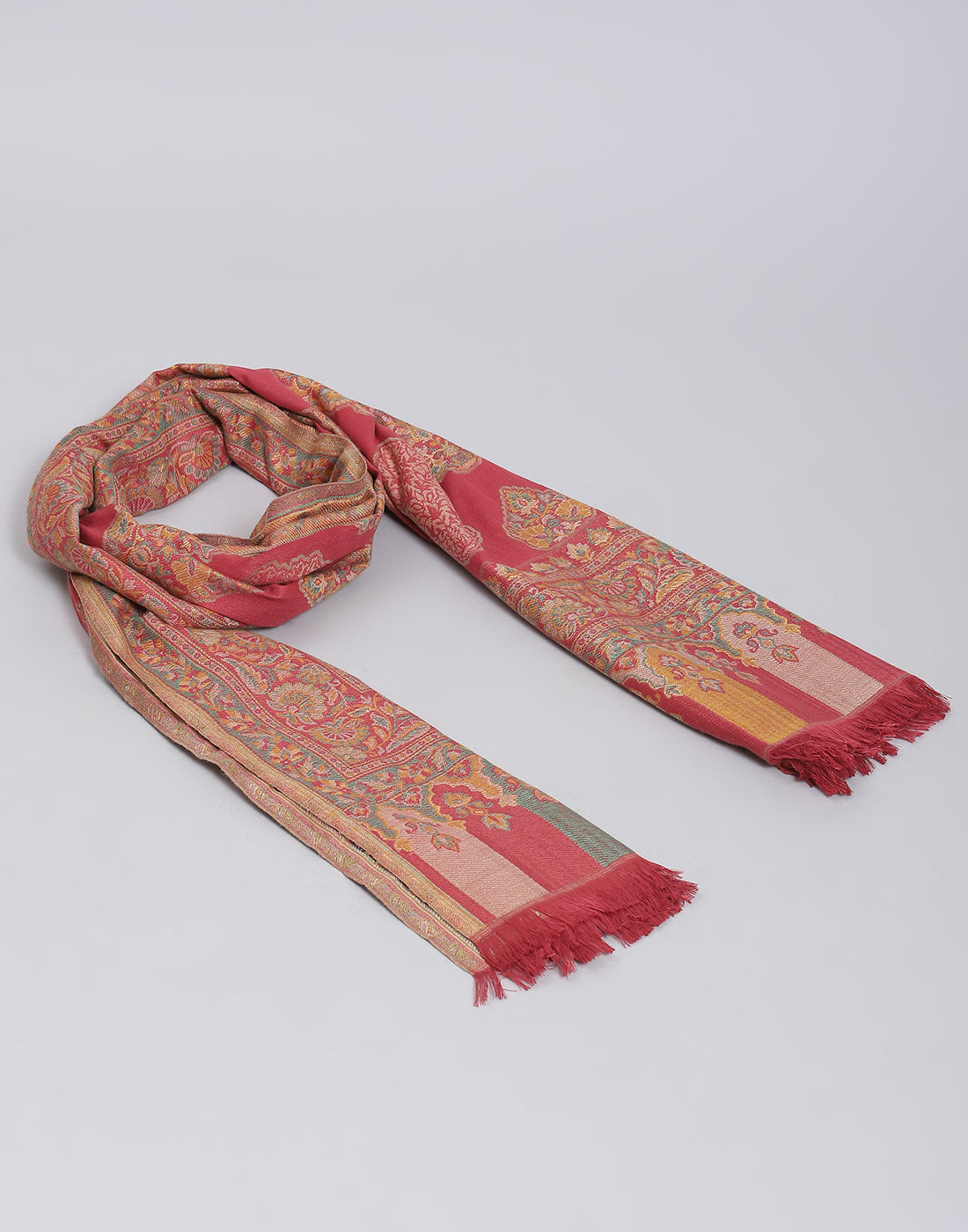 Women Pink Self Design Stole