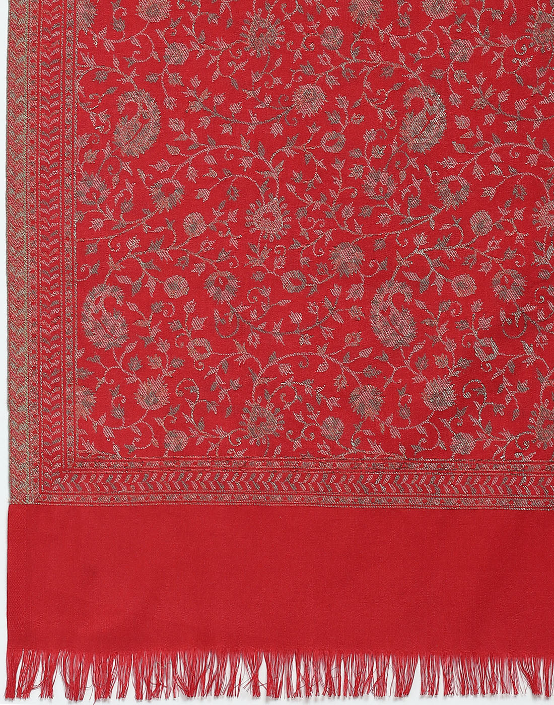 Women Red Self Design Stole