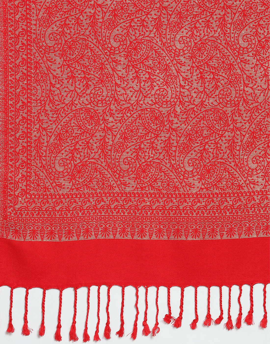 Women Red Self Design Stole