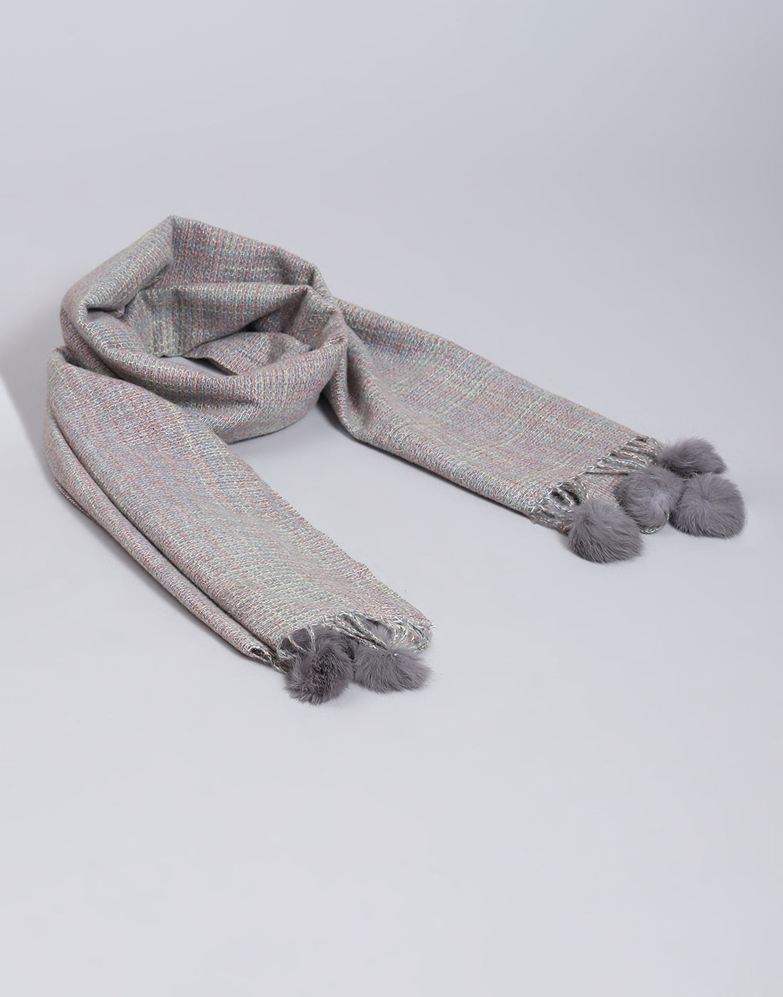 Women Grey Self Design Stole