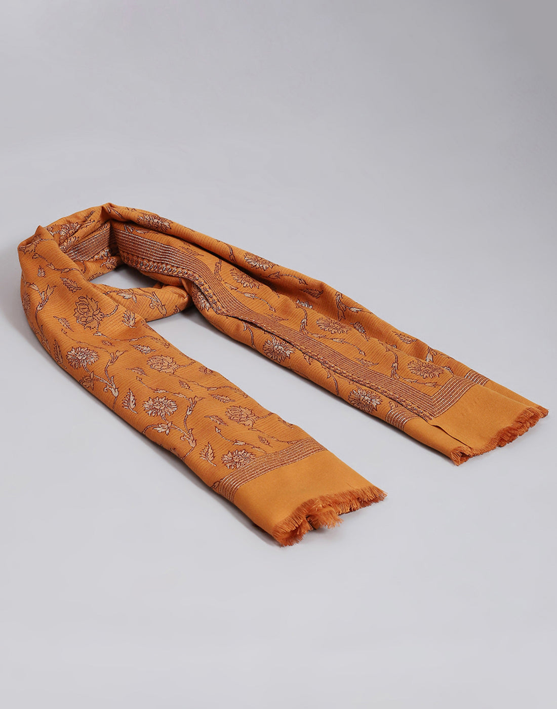 Women Brown Self Design Stole