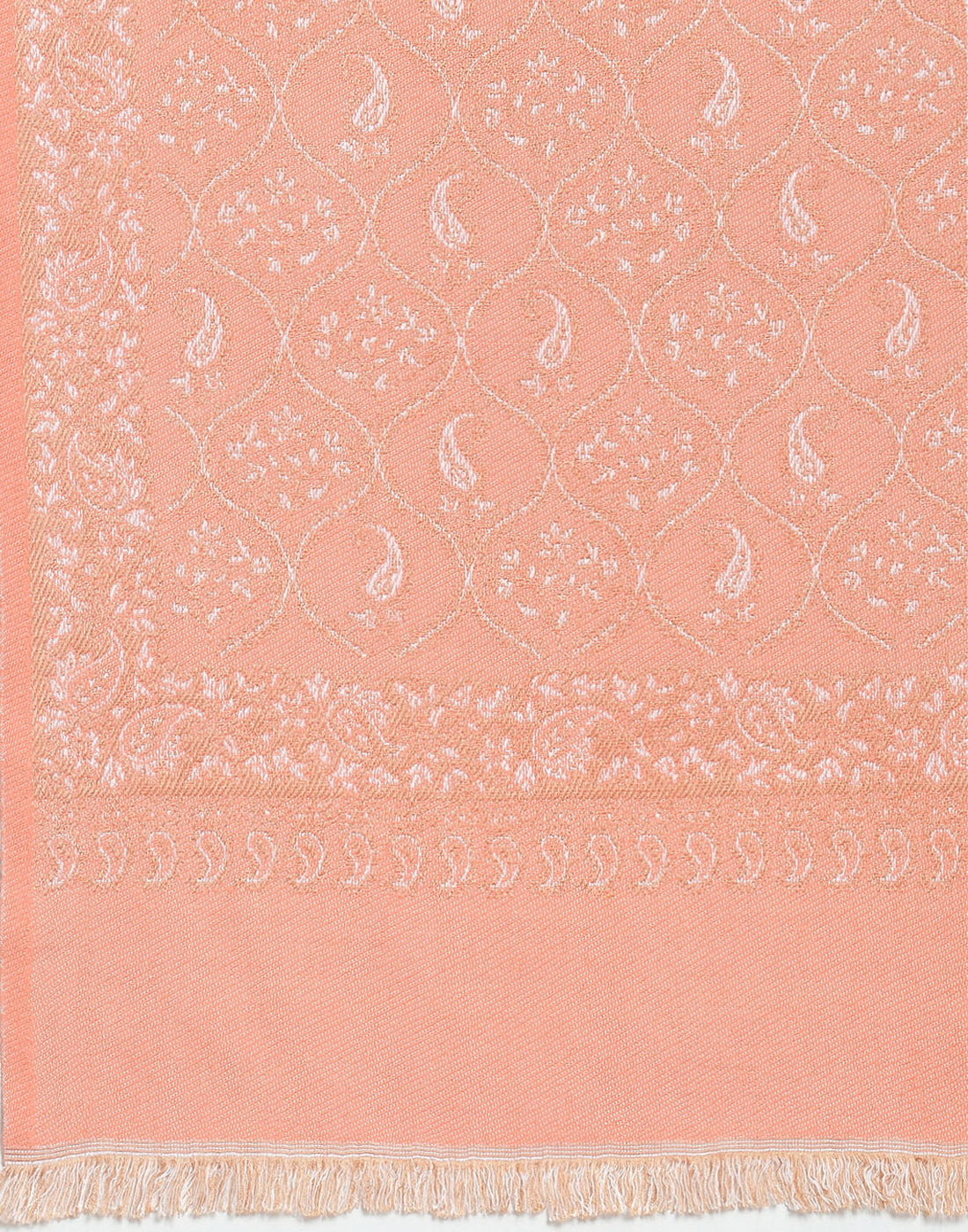 Women Peach Self Design Stole