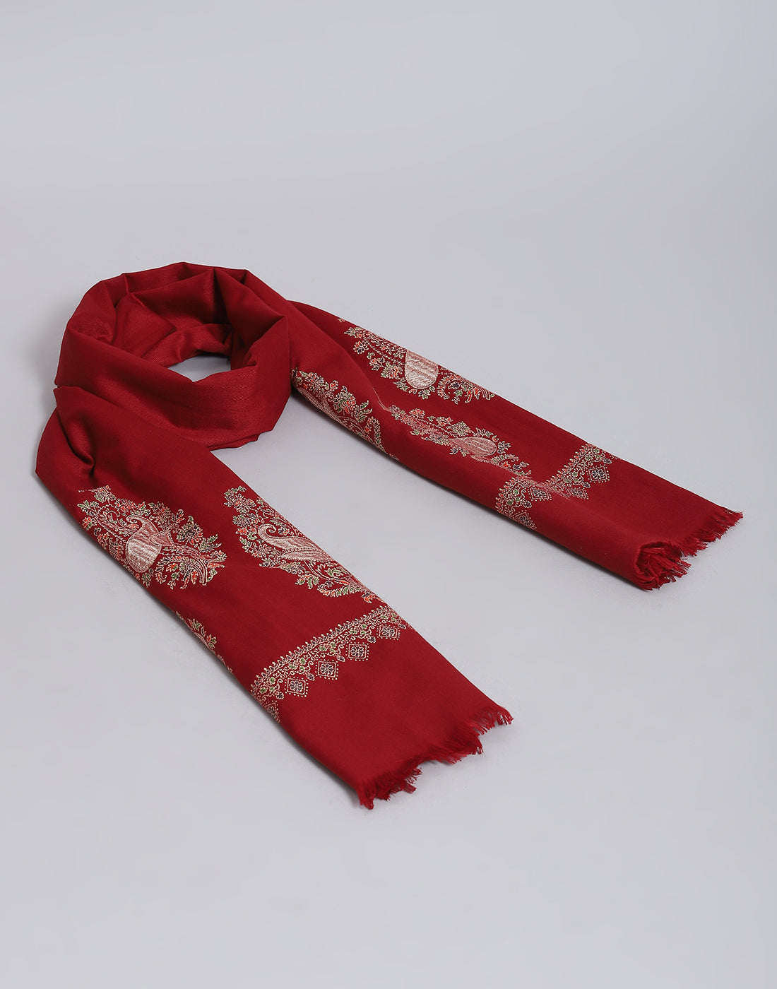 Women Maroon Self Design Stole