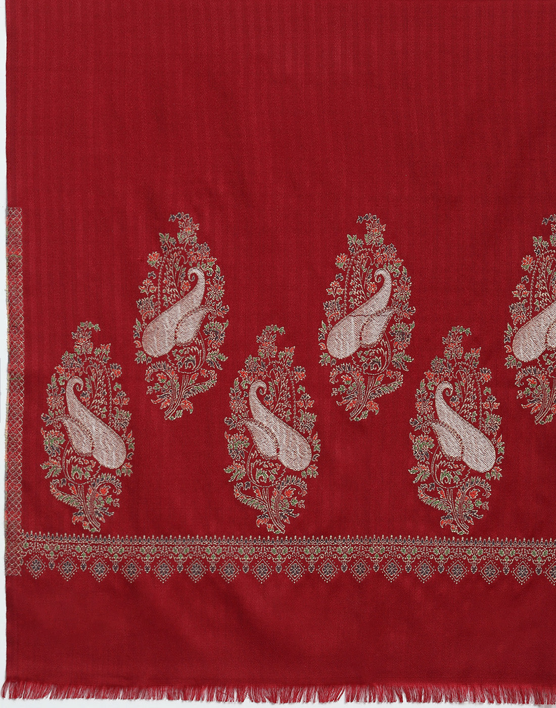 Women Maroon Self Design Stole